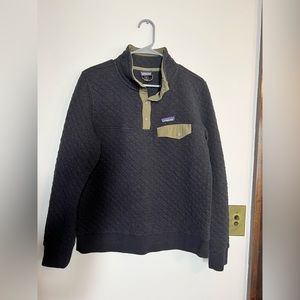 Patagonia Cotton Quilt Black Snap T Pullover Size Medium